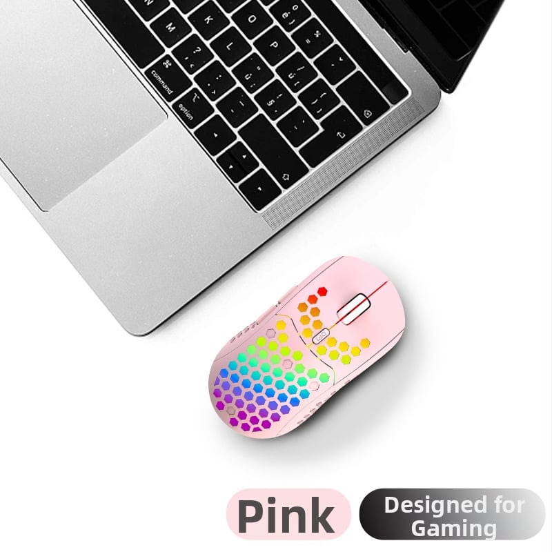Geyes ľahká RGB bezdrôtová herná myš, 2.4G, nabíjateľná, 6 tlačidiel, 2400 DPI