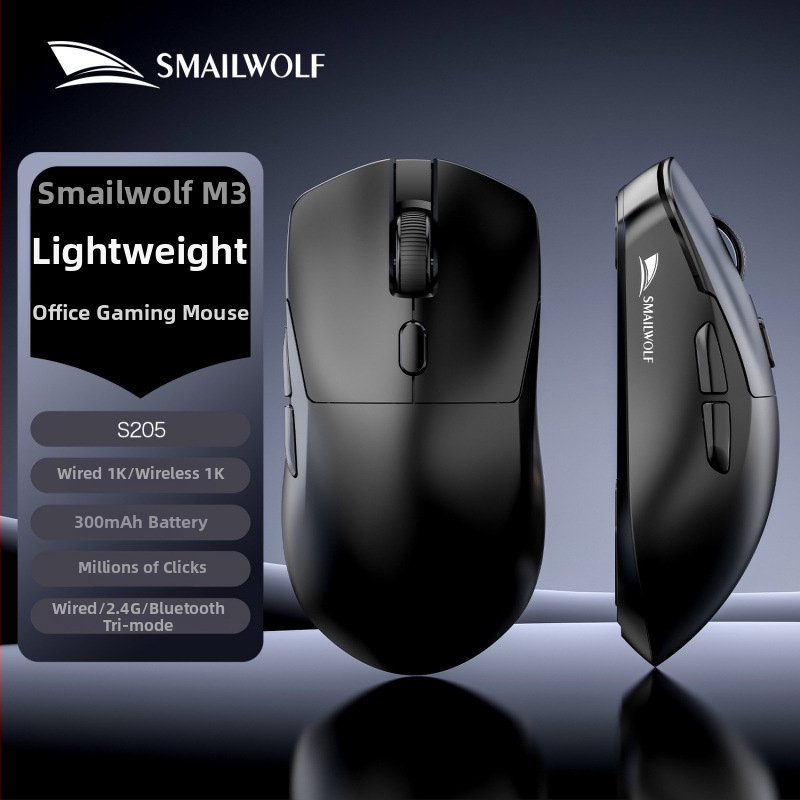 Smail Wolf M3 bezdrôtová herná myš s tromi režimami a nabíjacou dokovacou stanicou pre stolný počítač a notebook