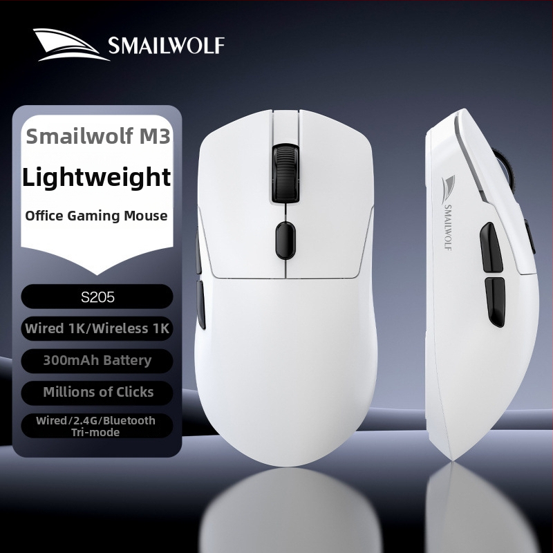 Smail Wolf M3 bezdrôtová herná myš s tromi režimami a nabíjacou dokovacou stanicou pre stolný počítač a notebook