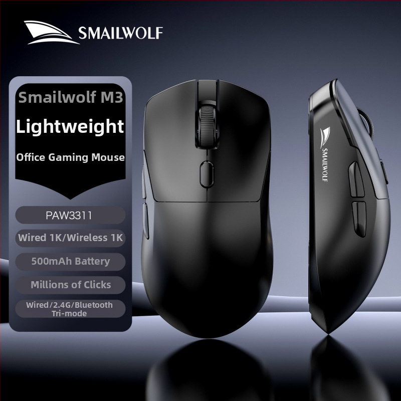 Smail Wolf M3 bezdrôtová herná myš s tromi režimami a nabíjacou dokovacou stanicou pre stolný počítač a notebook