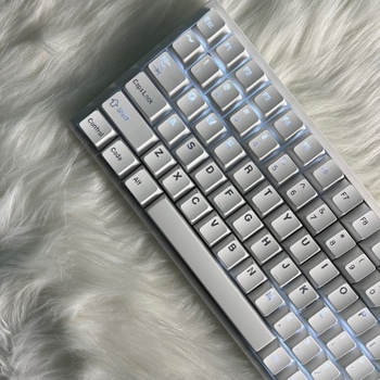 Capace pentru taste PBT, design munte de zăpadă, rezistente la transpirație, finisaj mat, grosime 1,7 mm, litere transparente