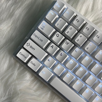 Capace pentru taste PBT, design munte de zăpadă, rezistente la transpirație, finisaj mat, grosime 1,7 mm, litere transparente