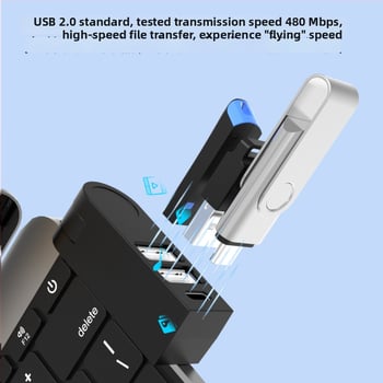 USB 2.0 trojportový hub s otáčacím dockingom pre notebooky – USB rozbočovač s viacerými rozhraniami