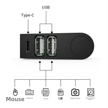 USB 2.0 trojportový hub s otáčacím dockingom pre notebooky – USB rozbočovač s viacerými rozhraniami