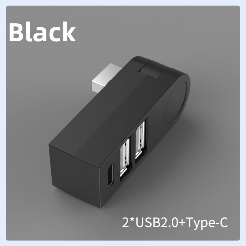 USB 2.0 trojportový hub s otáčacím dockingom pre notebooky – USB rozbočovač s viacerými rozhraniami