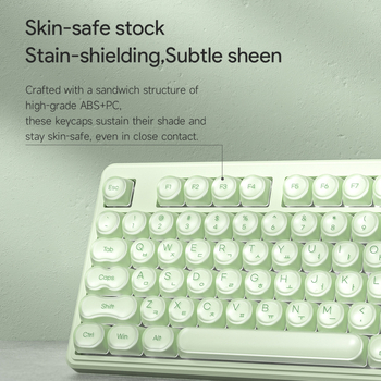 Furycube IP108 tastatură membrană cu trei moduri: wireless, Bluetooth și cablată, pentru gaming și birou, design elegant, iluminare RGB