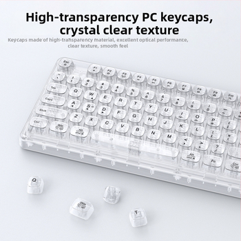 Bezdrôtová Bluetooth klávesnica s RGB podsvietením, tri režimy nabíjania, 88–98 kláves, guľaté transparentné farebné klávesy pre hry, kanceláriu a tablet