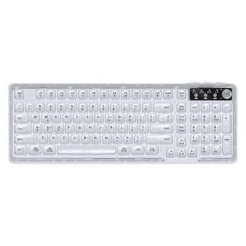 Tastatură wireless Bluetooth cu iluminare RGB, încărcare în trei moduri, 88–98 taste, capace de taste sferice transparente pentru gaming, birou și tabletă