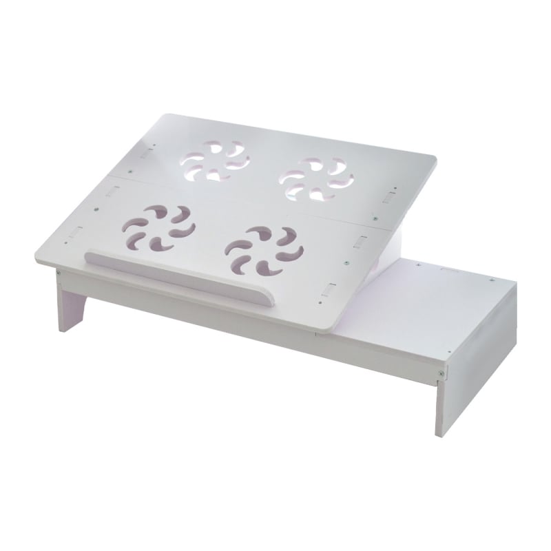 Suport pentru laptop cu două etaje și găuri de ventilație – organizator modern pentru birou