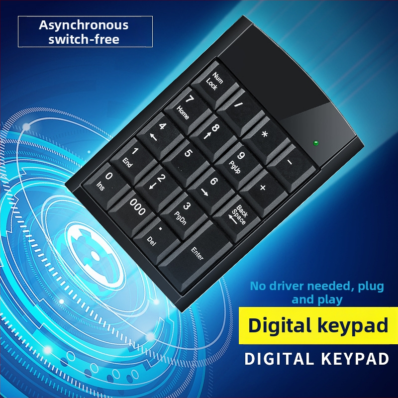 USB numerická klávesnica, keypad s 17/18/19/20 tlačidlami, ergonomický dizajn, PS/2 kompatibilný, 3500 DPI, kompaktné rozmery 128×88×13 mm, kábel 1.25 m