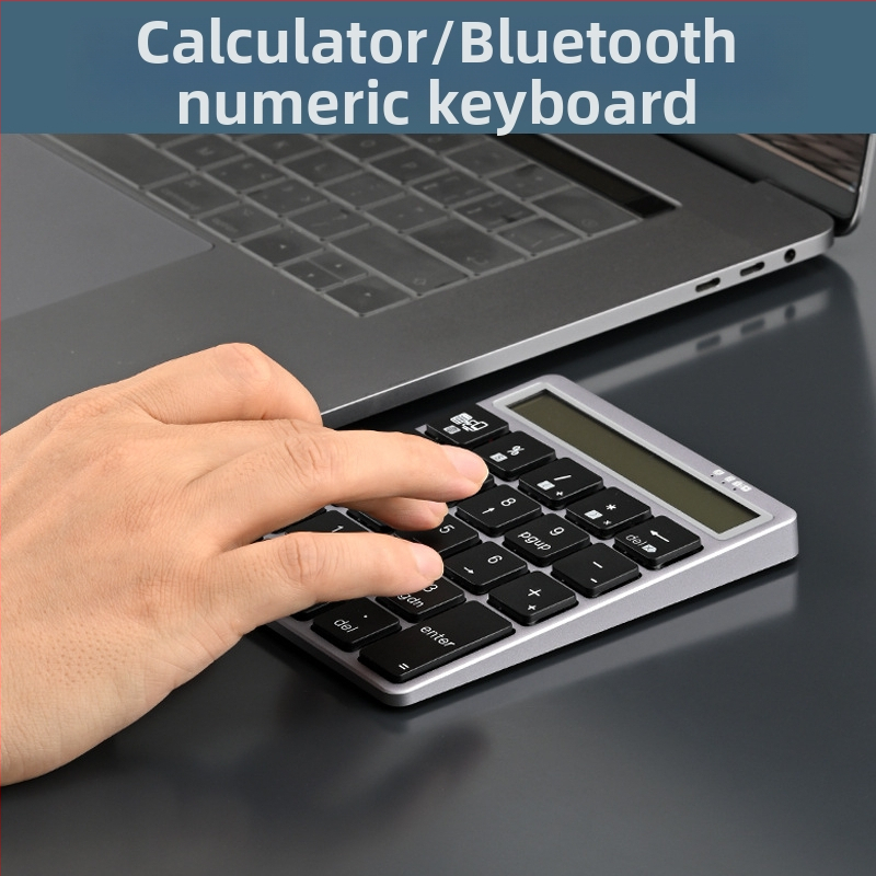 Tastatură numerică Bluetooth cu afișaj, funcție de calculator, reîncărcabilă, tastatură pentru introducerea parolelor, universală pentru telefoane și tablete