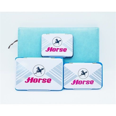 Tampon de ștampilă marca Horse, capac pentru caseta de cerneală și platformă de ștampilare, cerneală cu uscare rapidă