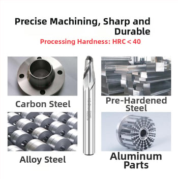 USG Ball Nose End Mill, M42 високоскоростна стомана с кобалт, EH480, Ball Cutter с две ръба, CNC инструмент, End Mill от бяла стомана, кръгла държач