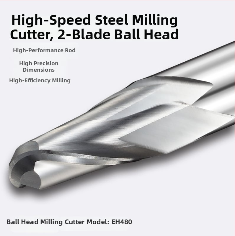 USG Ball Nose End Mill, M42 високоскоростна стомана с кобалт, EH480, Ball Cutter с две ръба, CNC инструмент, End Mill от бяла стомана, кръгла държач