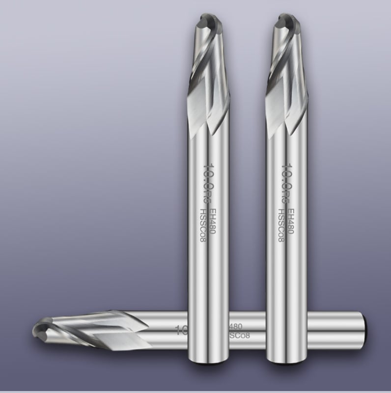 USG Ball Nose End Mill, M42 високоскоростна стомана с кобалт, EH480, Ball Cutter с две ръба, CNC инструмент, End Mill от бяла стомана, кръгла държач