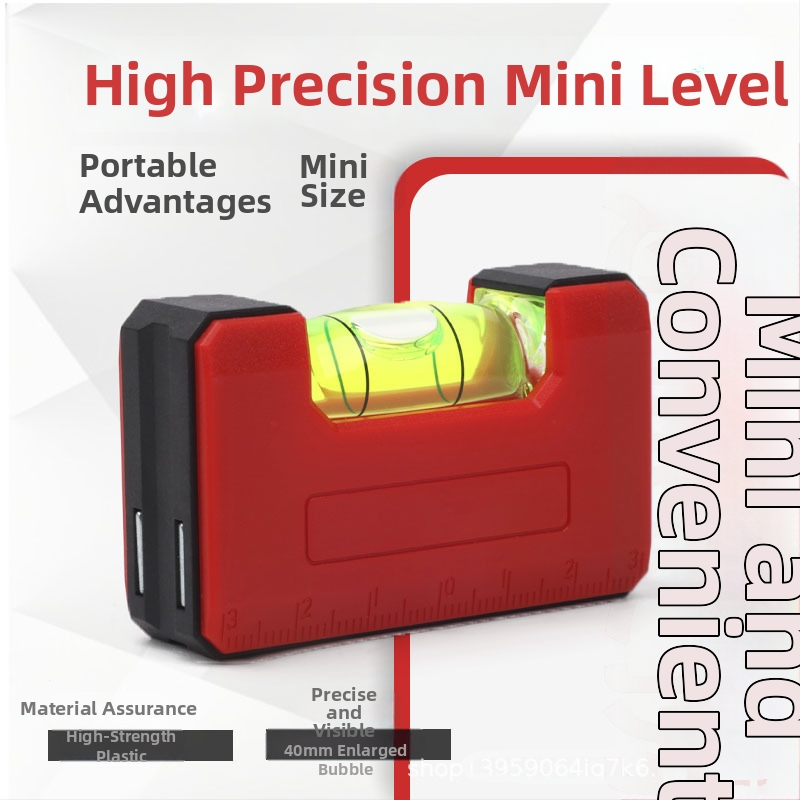 Prenosný mini nivelačný pravítok 65 mm, vysoká presnosť, magnetická meracia pravítka