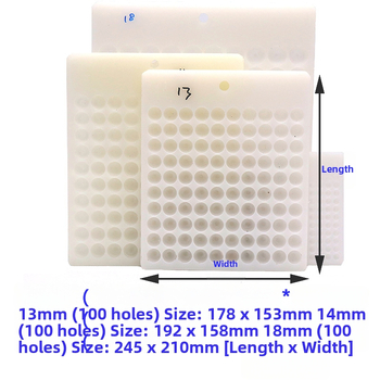 Doska na korálky s 100 otvormi, 4–20 mm – merací nástroj na šperky