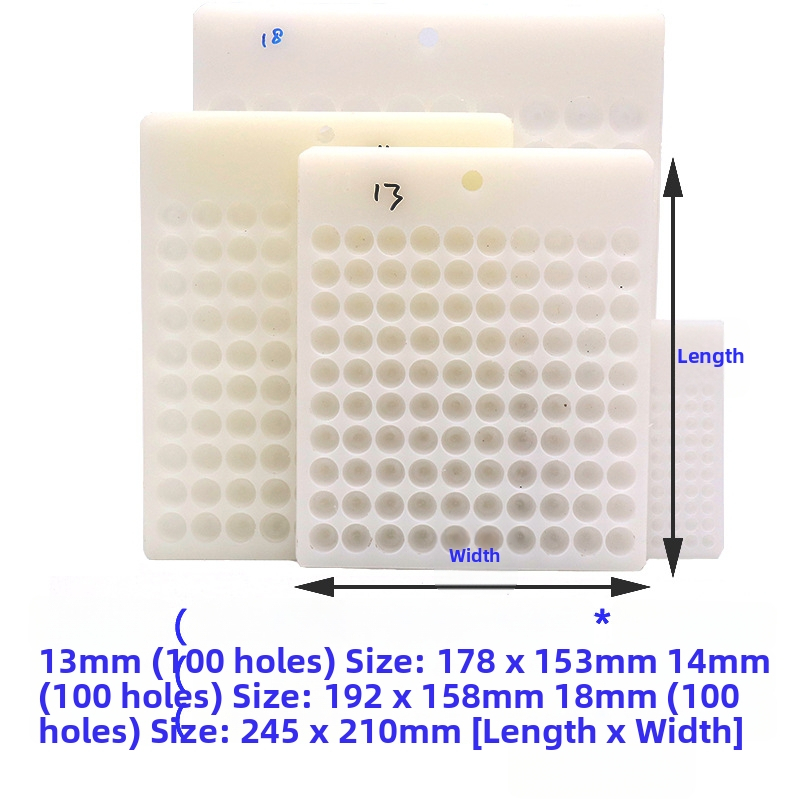 Doska na korálky s 100 otvormi, 4–20 mm – merací nástroj na šperky