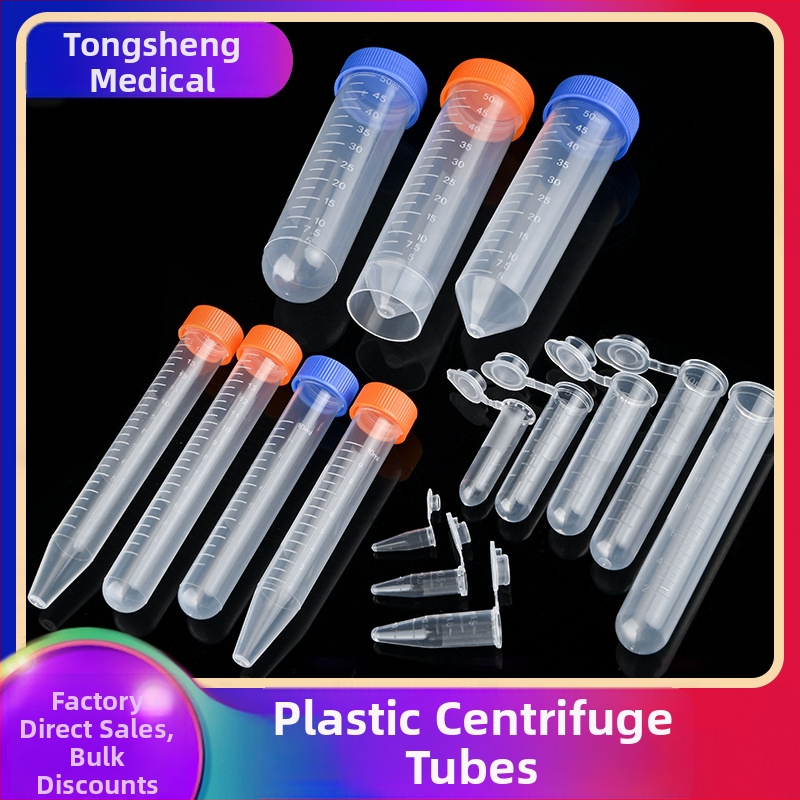 Plastové centrifugačné skúmavky na odber vzoriek, skúmavky so špičkovým dnom a závitovým uzáverom, s guľatým dnom typu Eppendorf, antikoagulantné skúmavky, graduované vzorkovacie skúmavky