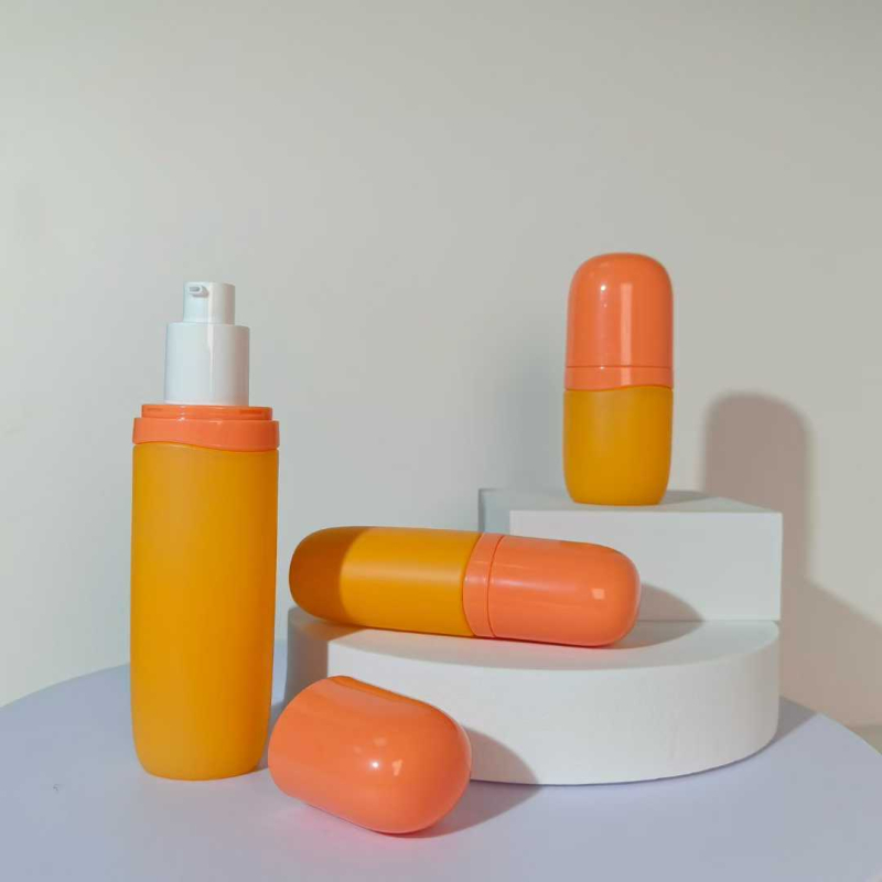 Narančasta PET plastična boca za sprej za fiksiranje make-upa, kapacitet 30/50/80 ml, hidratantna, s pumpom, ponovno napunjiva