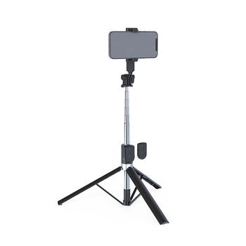 BT11 Bluetooth selfie stick με τρίποδο δαπέδου 1,7 μ για smartphones — πολυλειτουργικό τηλεχειριστήριο, αντι‑κραδασμός και φωτισμός