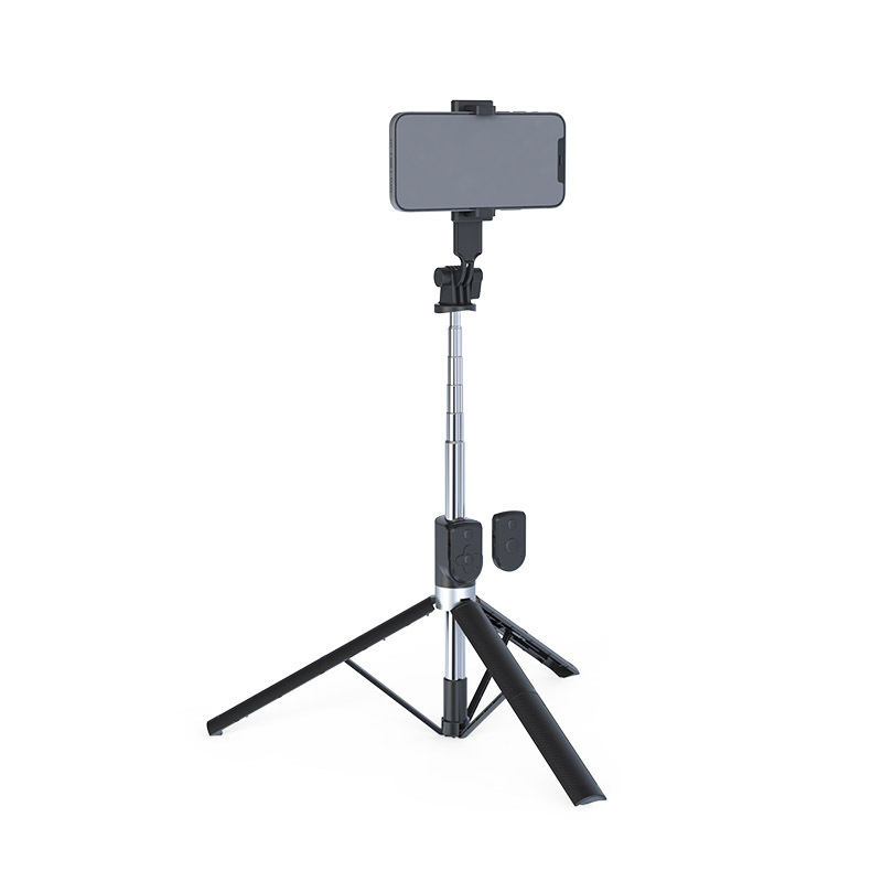 BT11 Bluetooth selfie stick με τρίποδο δαπέδου 1,7 μ για smartphones — πολυλειτουργικό τηλεχειριστήριο, αντι‑κραδασμός και φωτισμός