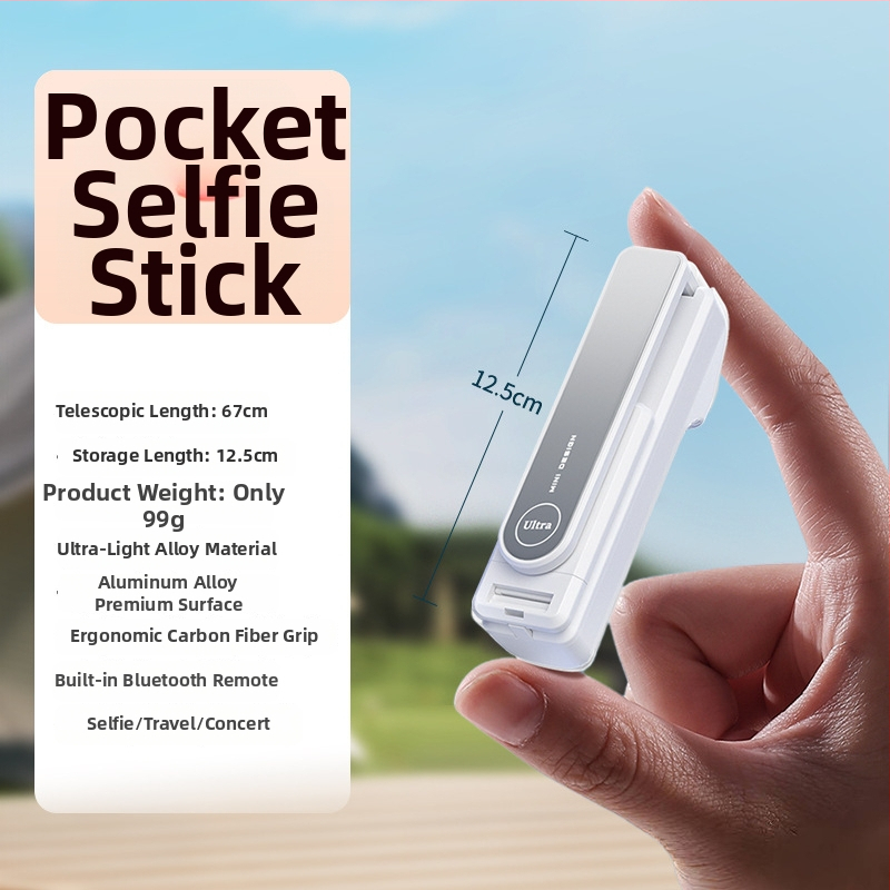 Mini selfie tyč s Bluetooth diaľkovým ovládaním – prenosný držiak na telefón, stabilizátor pre vonkajšie prenosy