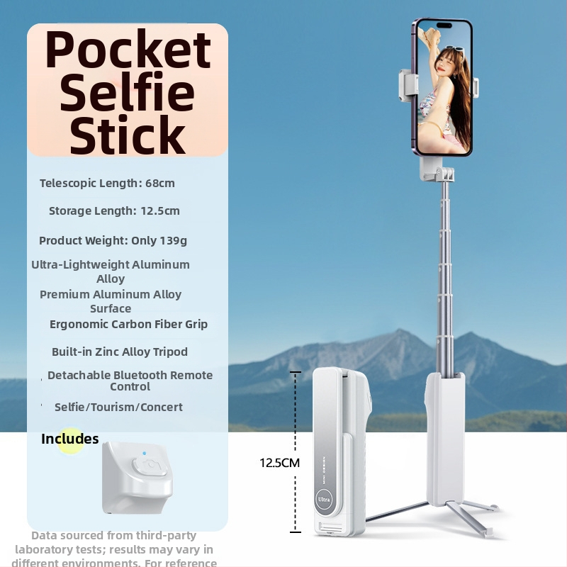 Mini selfie tyč s Bluetooth diaľkovým ovládaním – prenosný držiak na telefón, stabilizátor pre vonkajšie prenosy
