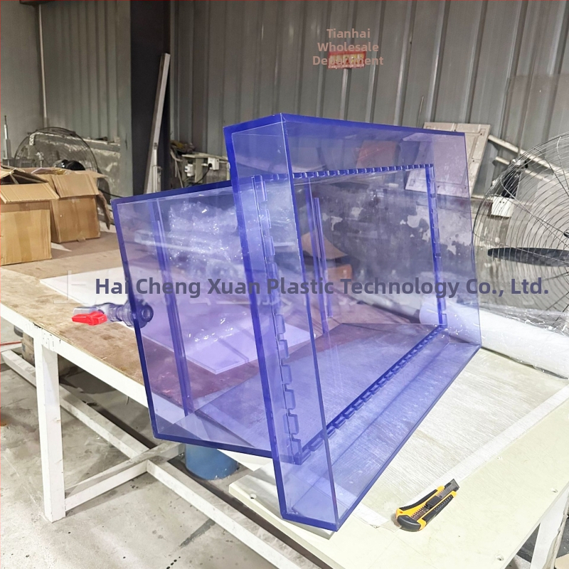 Prispôsobiteľná priehľadná PVC laboratórna nádrž na vodu — odolná voči kyselinám a zásadám, proti korózii, priehľadný materiál; kompatibilná s pracovnou doskou a Petri miskou