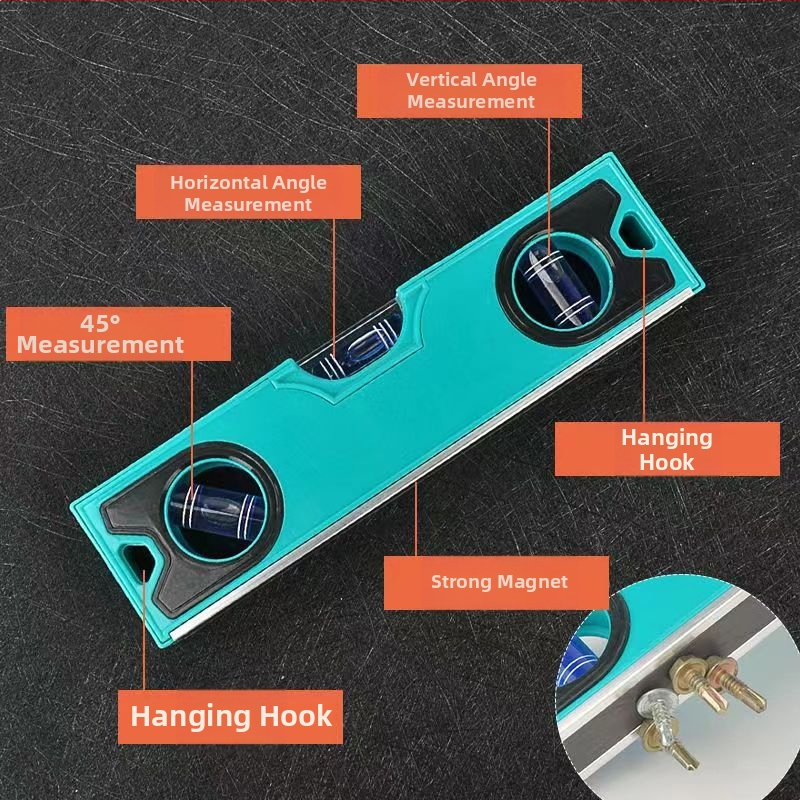 15/20 cm mini prenášateľná vodováha s výkonným magnetom, vysoká presnosť pre domáce použitie