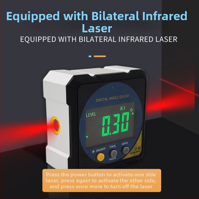 Laserový inclinometer s digitálnym displejom, magnetický infračervený merací nástroj pre stolárstvo a inžinierstvo