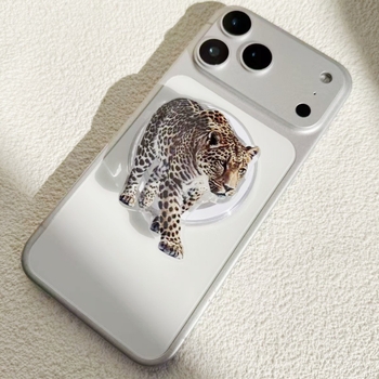 Magnetska držač za telefon s leopard printom u karikaturi, zračni jastučić, teleskopški stolni nosač za livestream
