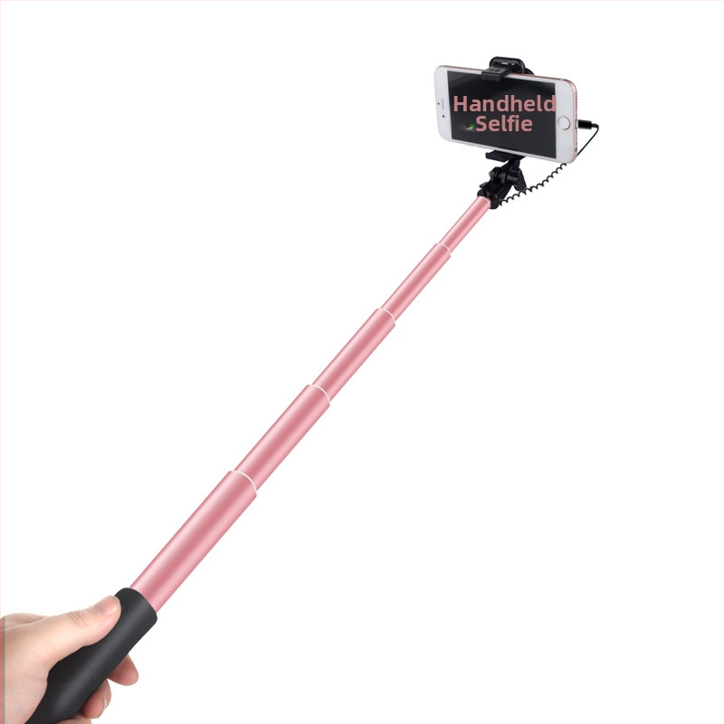Selfie tyč s káblovým ovládaním, predĺžená, tretia generácia, hliníková zliatina, ručné použitie, skladacia, univerzálne pre živé vysielanie a fotografovanie