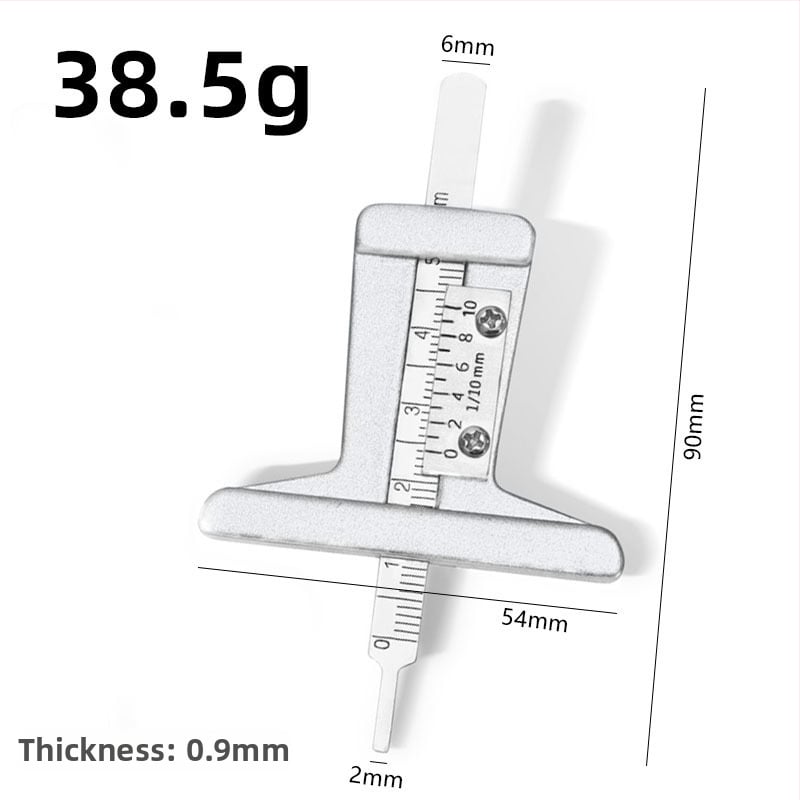 Merný vernier na hĺbku dezénu pneumatiky, malý merací nástroj, T-typ kaliper