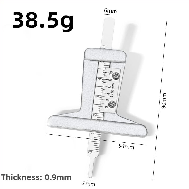 Merný vernier na hĺbku dezénu pneumatiky, malý merací nástroj, T-typ kaliper