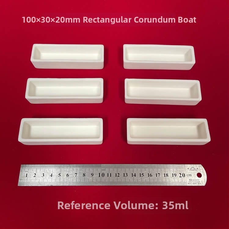 Xingyi značka pravouhlá nádoba z hlinitého oxidu, objem 35 ml, rozmer 100 × 30 × 20 mm, s uzáverom