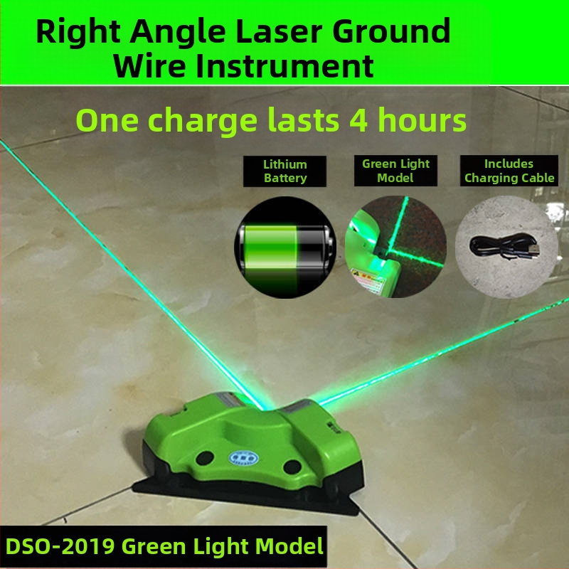 Laserový nivel pre pokládku podláh so 90° pravým uhlom, vysoká presnosť, multifunkčný nivel so zeleným a modrým laserom