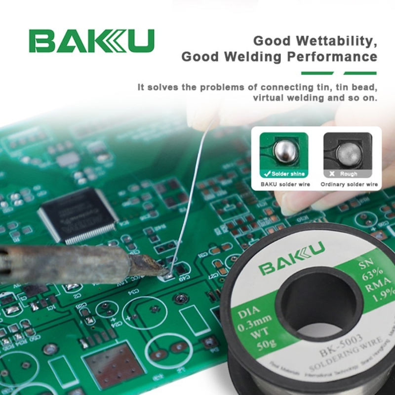 Baku BK-5003 žica za lemljenje 0.3/0.5/0.6/0.8 mm za popravak mobilnih telefona BGA IC, SMD žica za lemljenje