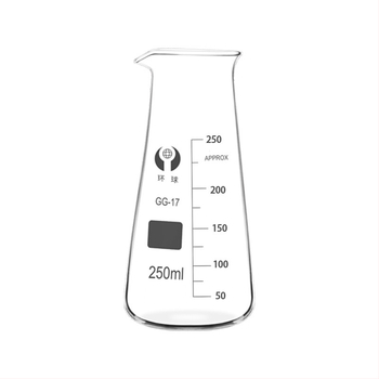 Univerzálny trojuholníkový laboratórny pohár, 125/250/500 ml, hrubé sklo, priehľadný, so stupnicou, kužeľové ústie