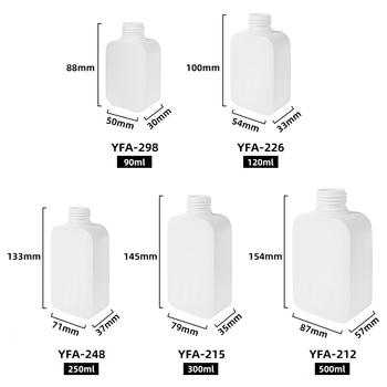 Sanle testreszabott HDPE műanyag palackok, négyszögletes formájú, 60–500 ml, csomagolás személyes ápoláshoz és háziállat fürdető gélhez