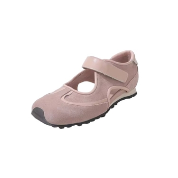 Γυναικείες Mary Jane με Velcro, χρωματικά block, αθλητικό–casual στυλ, άνοιξη 2026, σουέντ επάνω, στρογγυλή μύτη, καουτσούκ σόλα