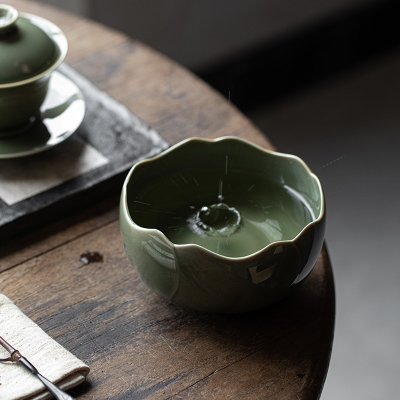 Set Yue Kiln Celadon čajna ceremonija – posuda za pranje čaja, vodeni bazen i staklenka za ostatke čaja
