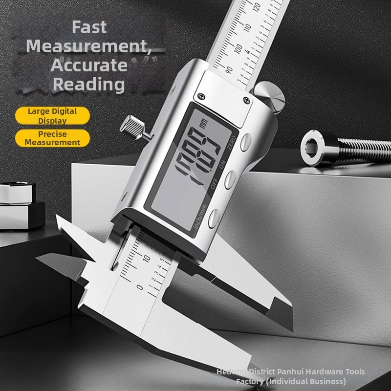 Vysoko presný digitálny posuvný meradlo na meranie šperkov a drahokamov, karbónové vlákno s 150 presnými čítaniami