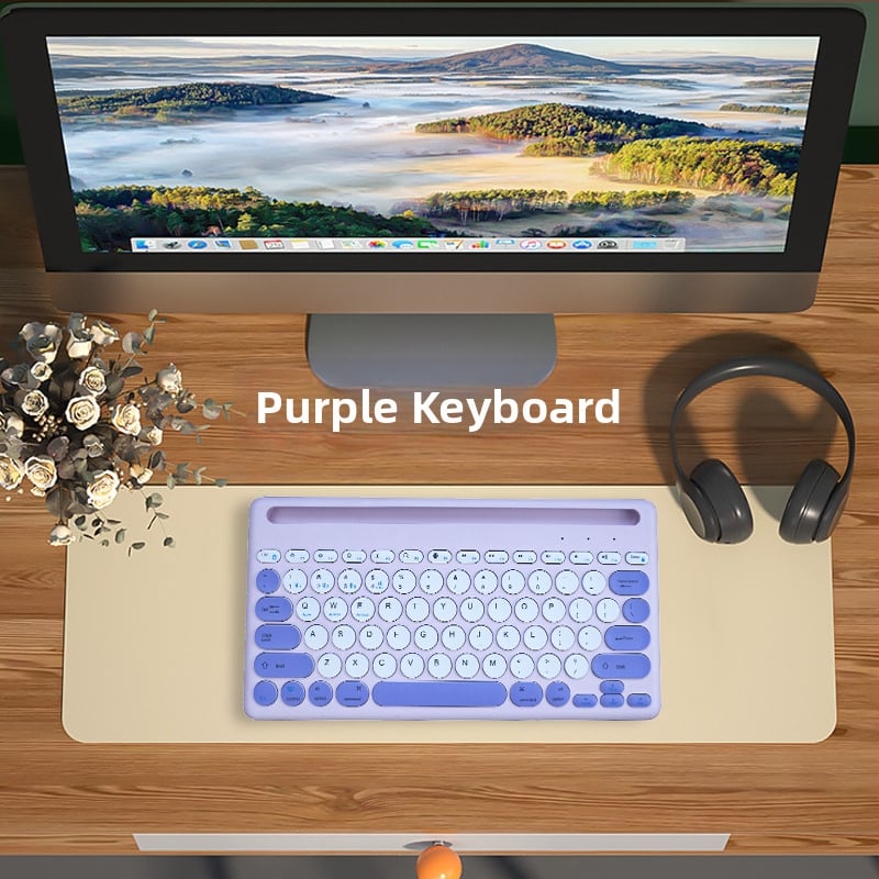 Bluetooth bezdrôtová klávesnica so slotom na karty, štvorkanálová konektivita, vhodná pre tablety, notebooky a smartfóny, štýlový dizajn