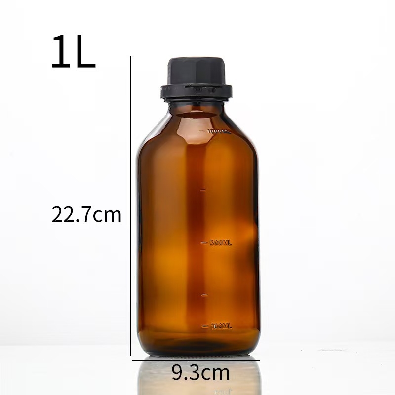 Barna fényvédett üveg reagensekhez, laboratóriumi üveg, vákuumos mintavételi üveg, vastagított üveg