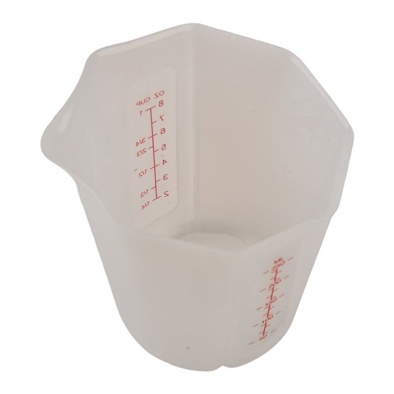 Mjerna posuda od silikona, prehrambene kvalitete, za pečenje i mlijeko, 250 ml, dvostruka skala, sklopiva
