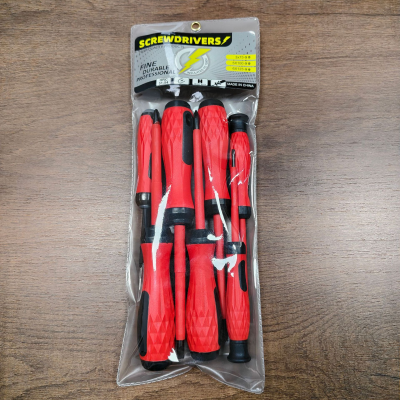 Set izolat de șurubelnițe pentru electricieni, 6 bucăți, Philips și capete plate, vârfuri magnetice puternice.