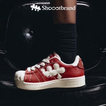 Shoot Brand–Weng Jie συνεργασία: Μαύρο-λευκό patchwork sneakers με αύξηση ύψους, ρετρό shell toe, για άνδρες και γυναίκες