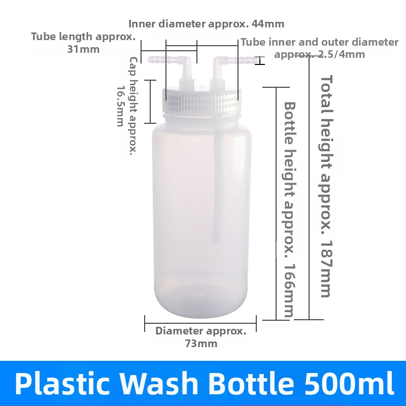 Polykarbonátové zariadenie na čistenie plynu a fľaša na zber plynu, 125/250/500/1000 ml