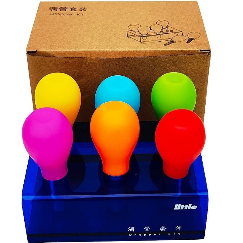 Set sigur cu pipete și tuburi de test pentru explorări STEM, sticlite de reacție din plastic, material didactic